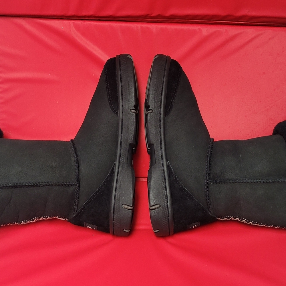 UGG Australia Ultimate Tall Braid Jet Black Sheepskin Women's Boots #5340 size 8 - Picture 9 of 13